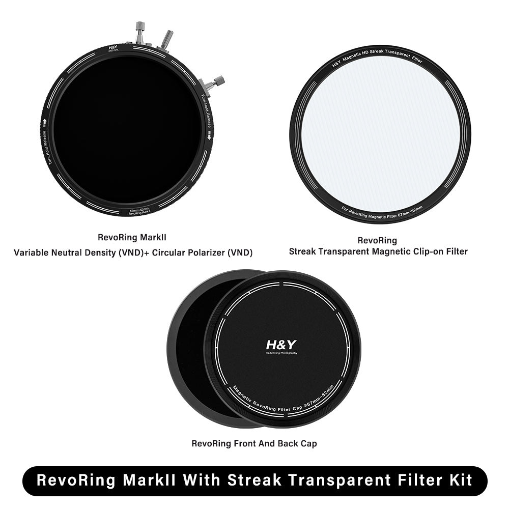 H&Y RevoRing MKII With Streak Transparent Magnetic Clip-on Filter