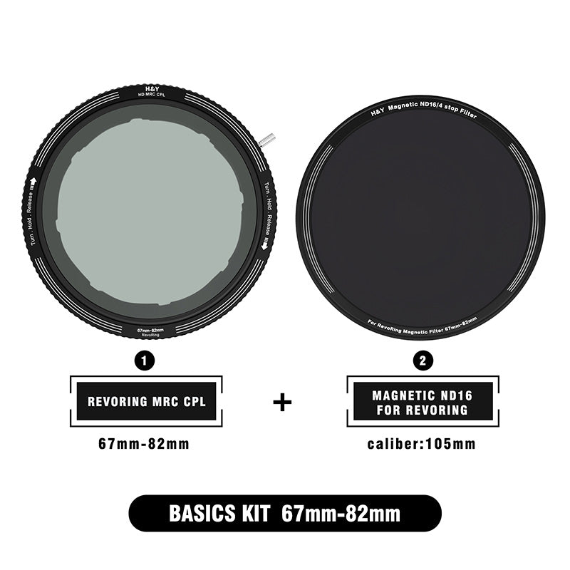 H&Y RevoRing MRC CPL Mist Black 1/4 Magnetic Clip-on Filter Kit - H&Y Filter
