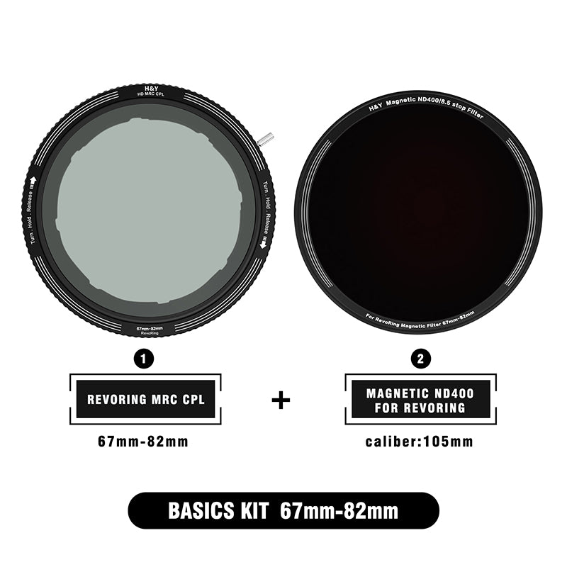 H&Y RevoRing MRC CPL Mist Black 1/4 Magnetic Clip-on Filter Kit - H&Y Filter