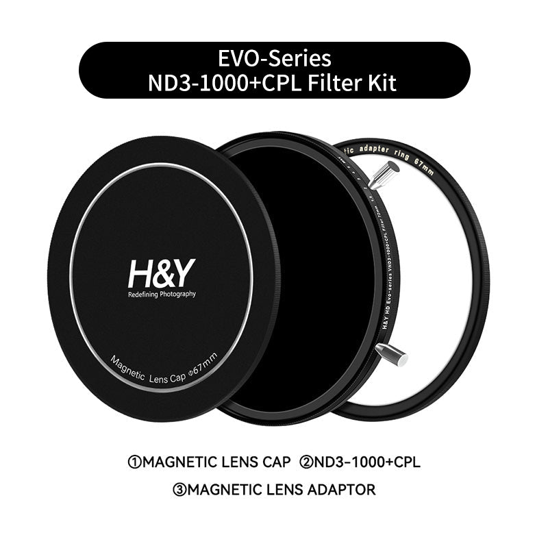 H&Y HD EVO-Series Magnetic Variable ND3-1000+CPL Filter Kit - H&Y Filter