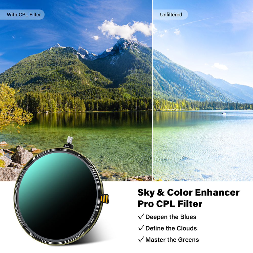 (Vignetting - Free Design) H&Y HD Nova-Series Magnetic Variable ND3-32 + CPL Filter Kit