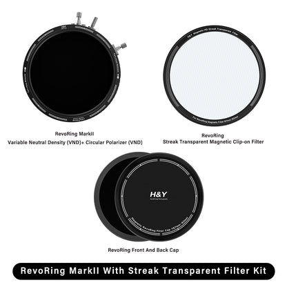 H&Y RevoRing MKII With Streak Transparent Magnetic Clip-on Filter