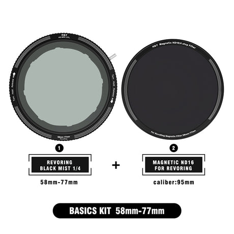 H&Y RevoRing MRC CPL Mist Black 1/4 Magnetic Clip-on Filter Kit - H&Y Filter