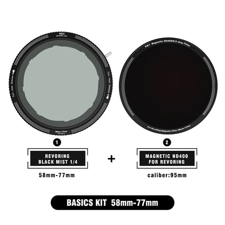 H&Y RevoRing MRC CPL Mist Black 1/4 Magnetic Clip-on Filter Kit - H&Y Filter